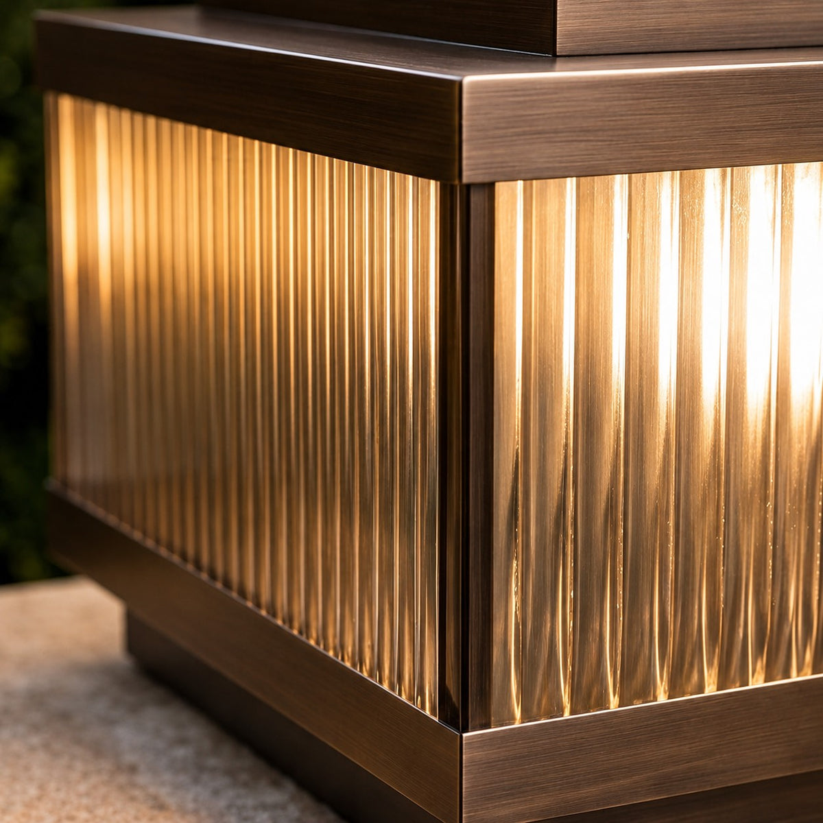 Modern Square Outdoor Wall Light — Waterproof Brass Build, Acrylic Diffuser
