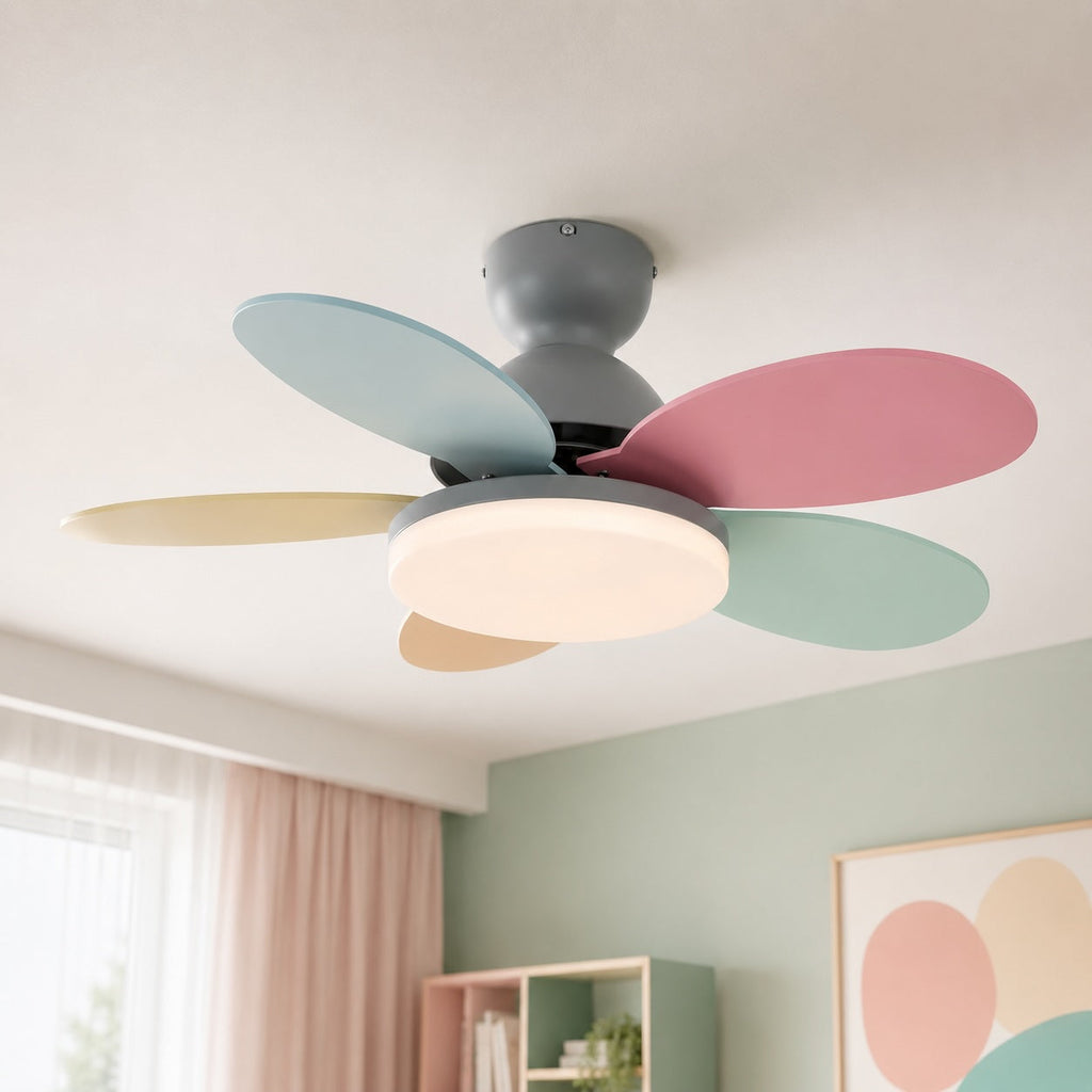 35.4-Zoll-moderner weißer Deckenventilator für die flache Montage – integrierte LED-Leuchte, flüsterleiser Gleichstrommotor