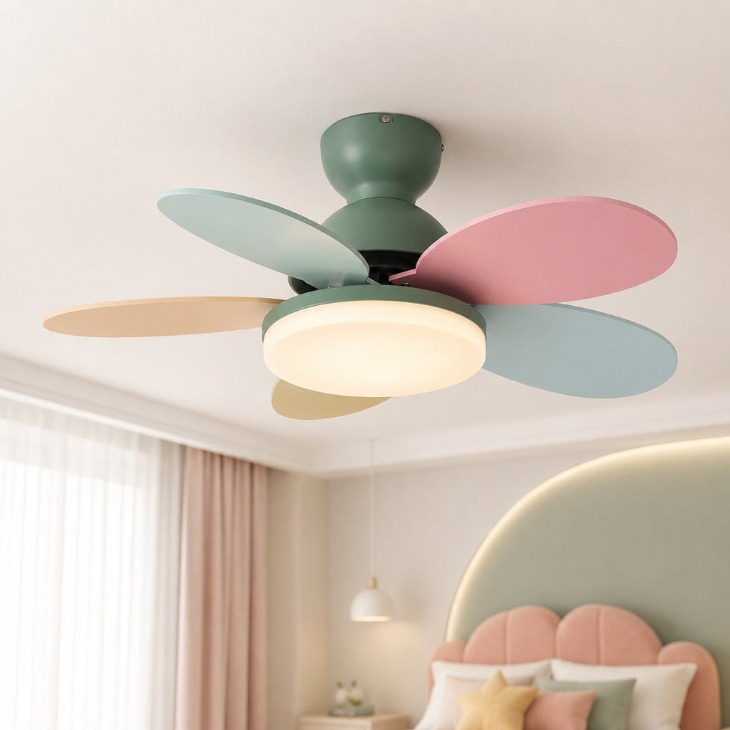 35.4-Zoll-moderner weißer Deckenventilator für die flache Montage – integrierte LED-Leuchte, flüsterleiser Gleichstrommotor