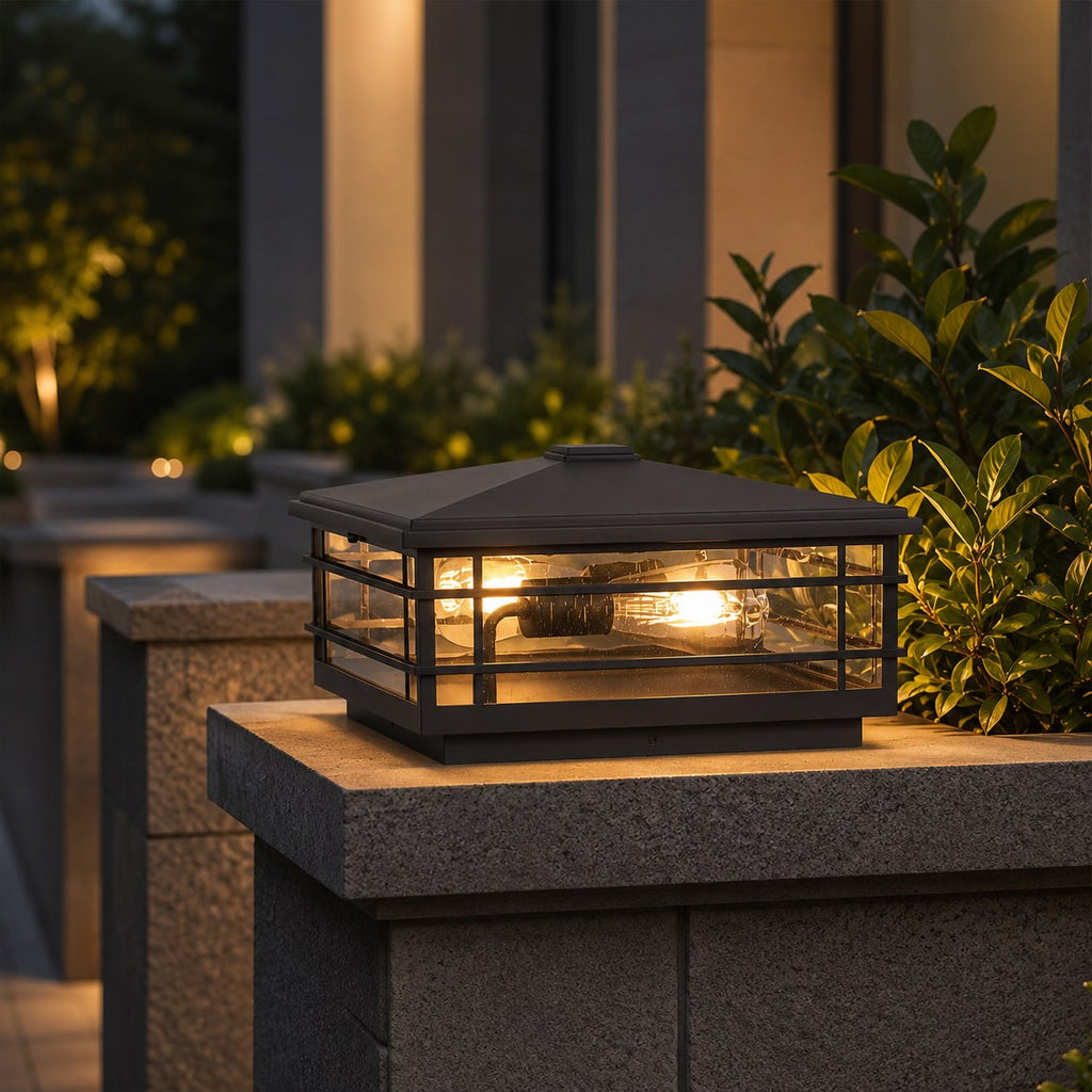 Modern Outdoor Wall Light — Wall-Mounted Aluminum Alloy, Transparent Glass Shade, IP54
