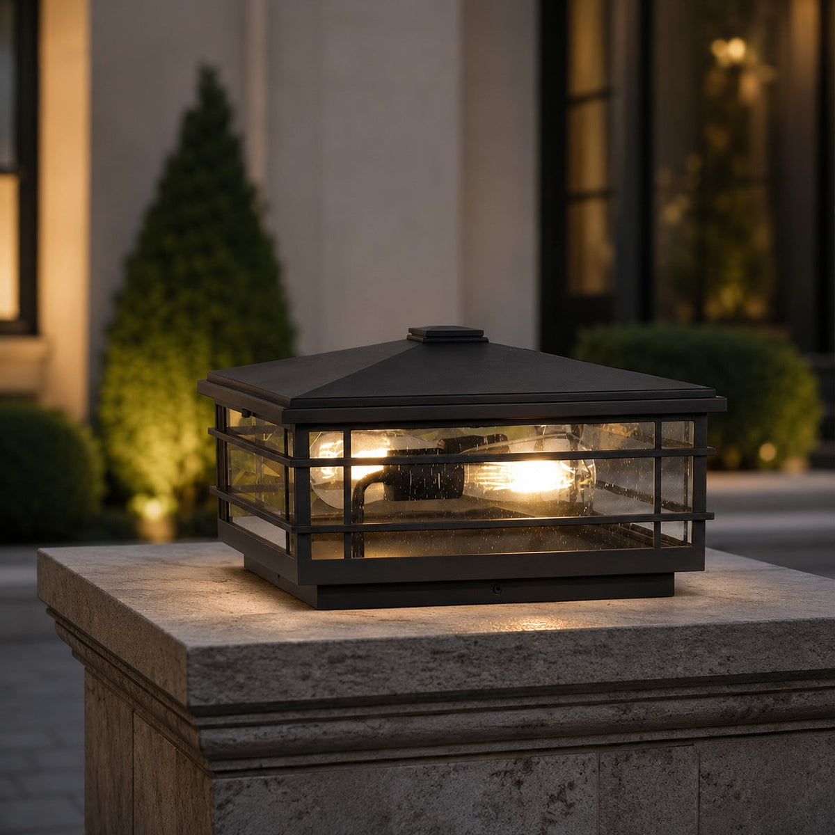 Modern Outdoor Wall Light — Wall-Mounted Aluminum Alloy, Transparent Glass Shade, IP54