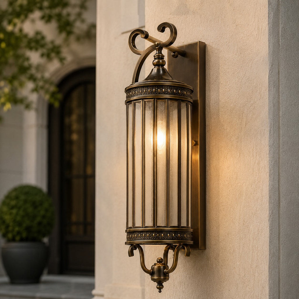 Vintage Outdoor LED Wall Sconce — Copper And Glass Housing, IP65 Waterproof