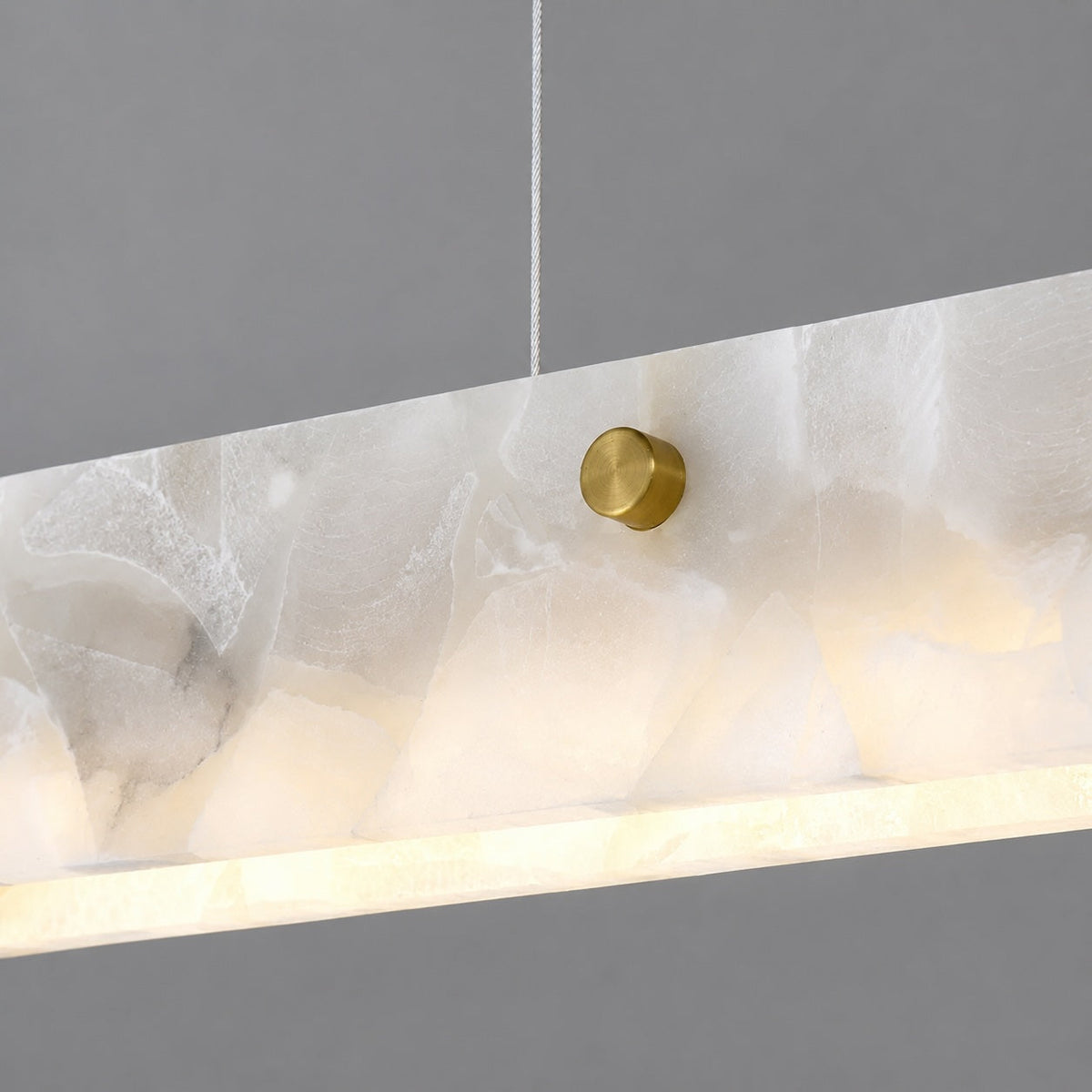 Modern Marble and Steel LED Pendant Light — Adjustable Suspension