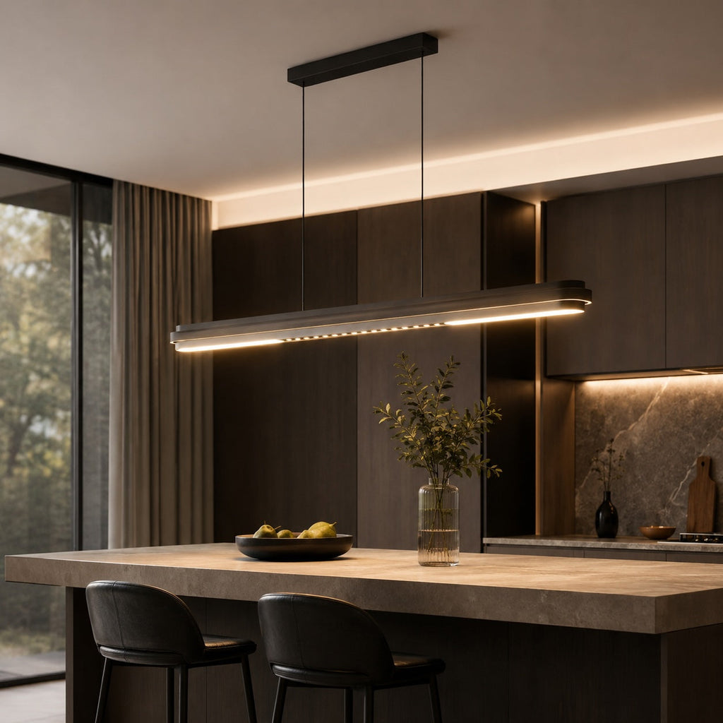 Modern Linear LED Pendant Light — Adjustable Length Metal Ceiling Lamp