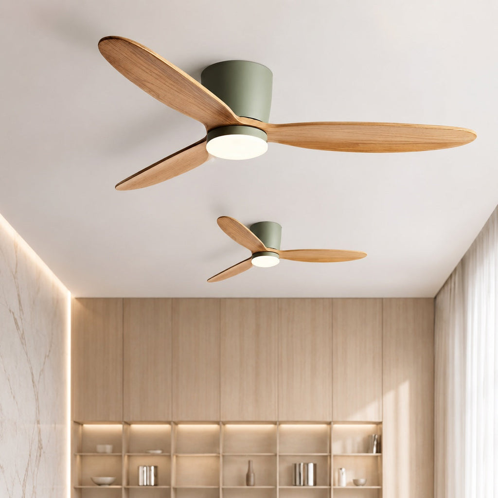 Takfläkt med kopparblad - 6-hastighets DC-motor, fjärrkontroll, inbyggd LED-belysning, täckning på 215 sq ft