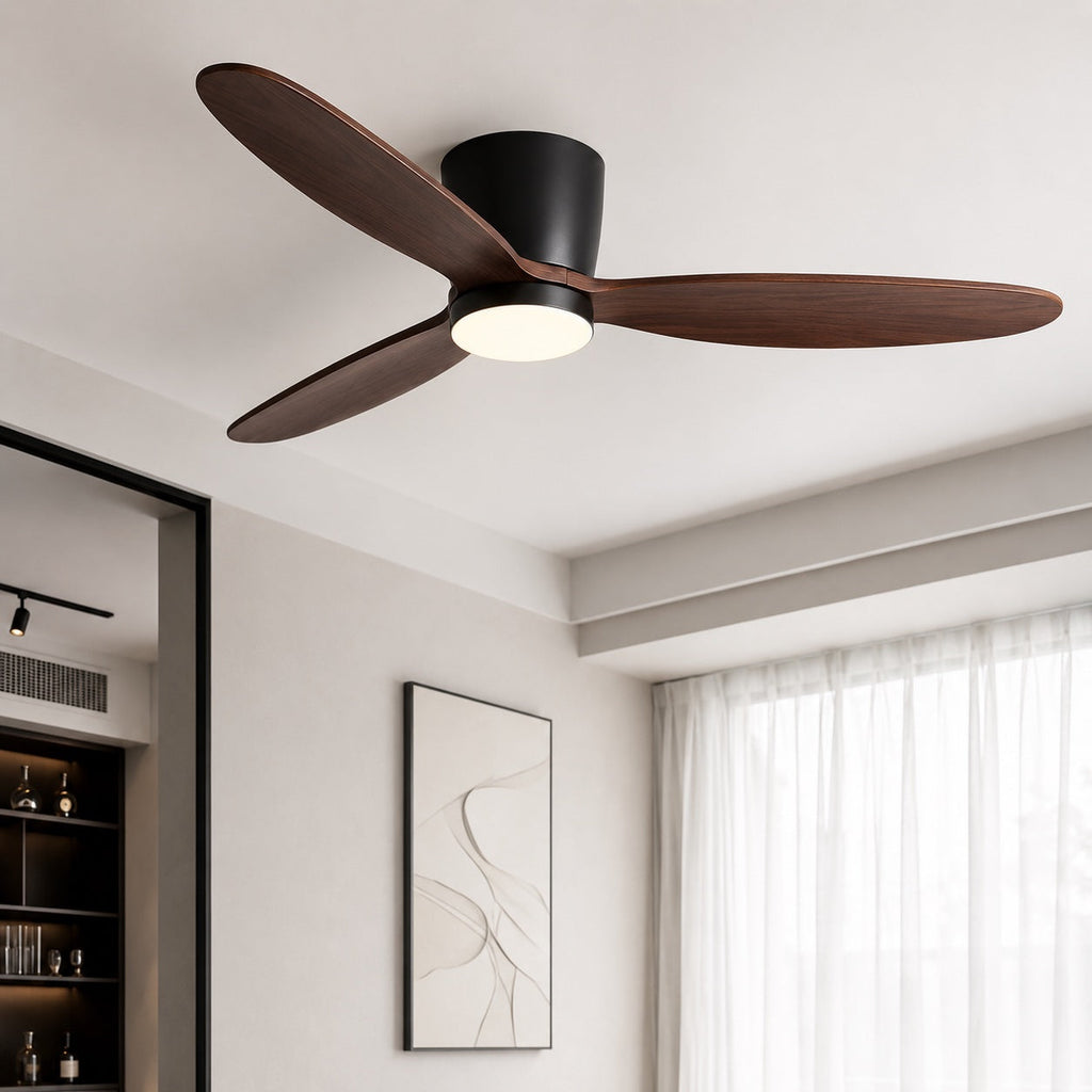 Takfläkt med kopparblad - 6-hastighets DC-motor, fjärrkontroll, inbyggd LED-belysning, täckning på 215 sq ft