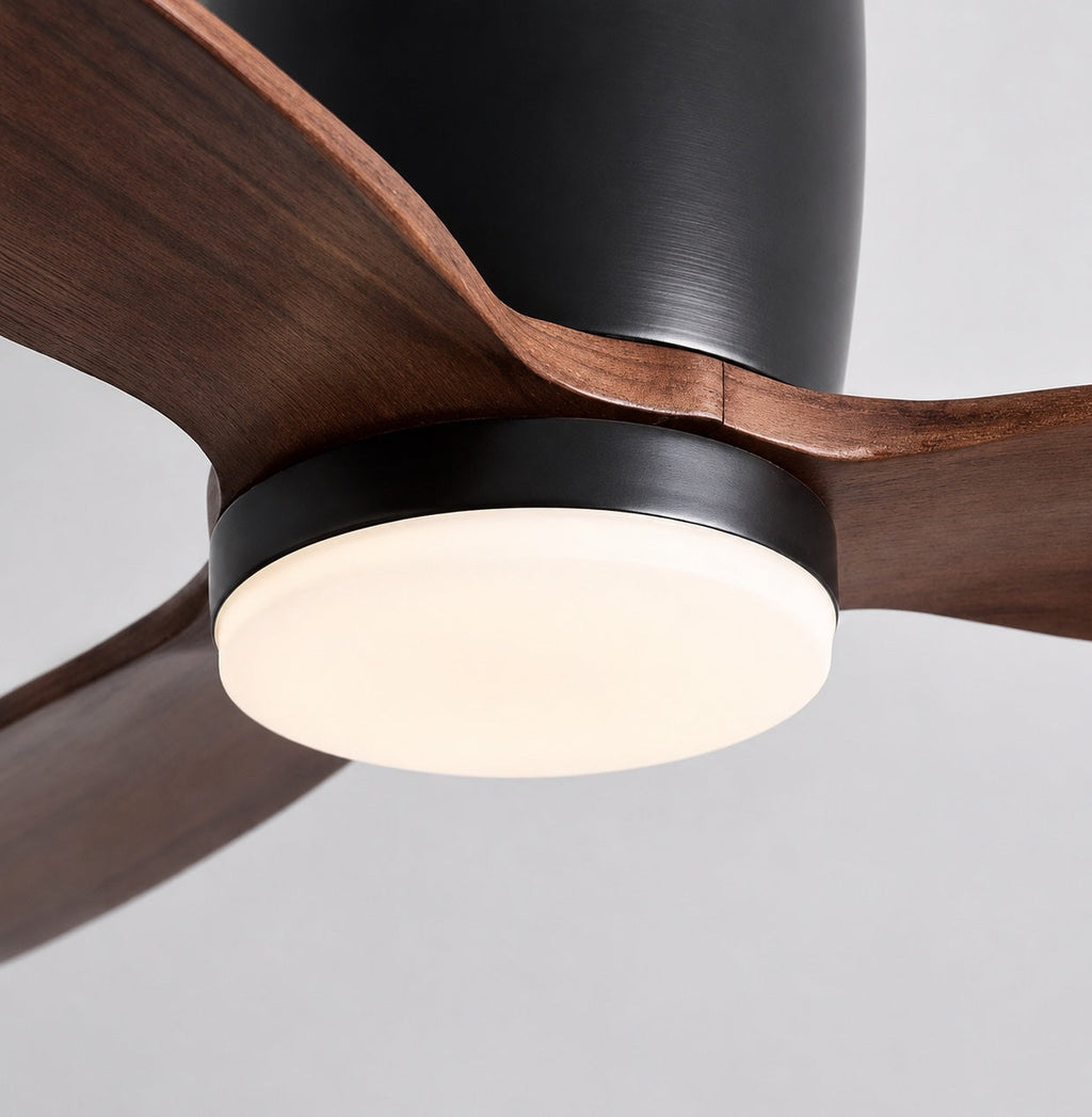 Takfläkt med kopparblad - 6-hastighets DC-motor, fjärrkontroll, inbyggd LED-belysning, täckning på 215 sq ft