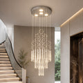 Lustre moderne en cristal à LED à 18 lumières — hauteur réglable, verre K9, finition chromée