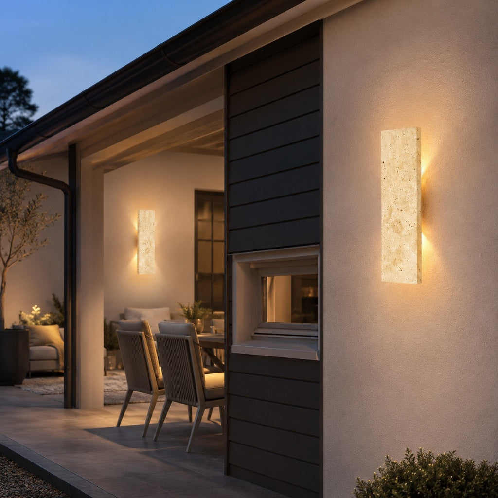 Modern dimbar LED-vägglampa i natursten — 18W, IP65