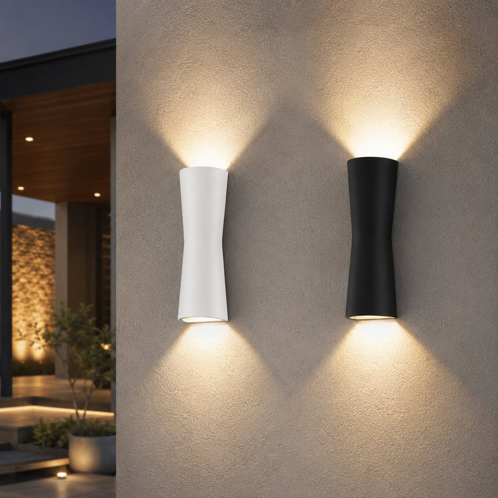Modern Outdoor LED Wall Lantern — Waterproof Metal and Acrylic Frame