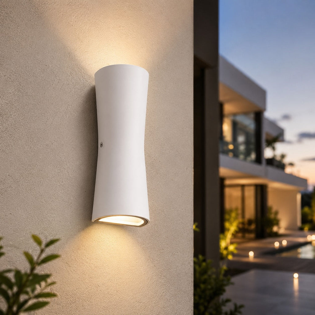 Modern Outdoor LED Wall Lantern — Waterproof Metal and Acrylic Frame