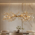 Dimmable 8-Bulb Hanging Chandelier Light — Modern Metal and Glass Fixture
