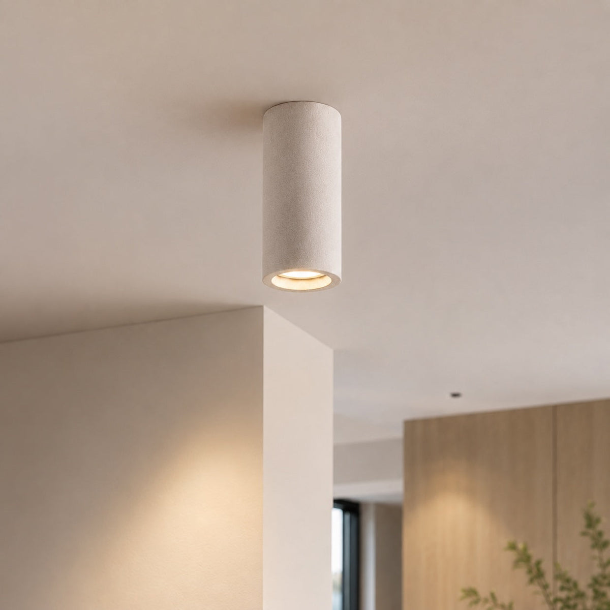 Modern minimalistisk rund taklampa - justerbar LED-armatur i betong