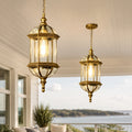 Vintage pendellampe i støbt aluminium — udendørs LED-lampe, justerbart beslag, vandtæt