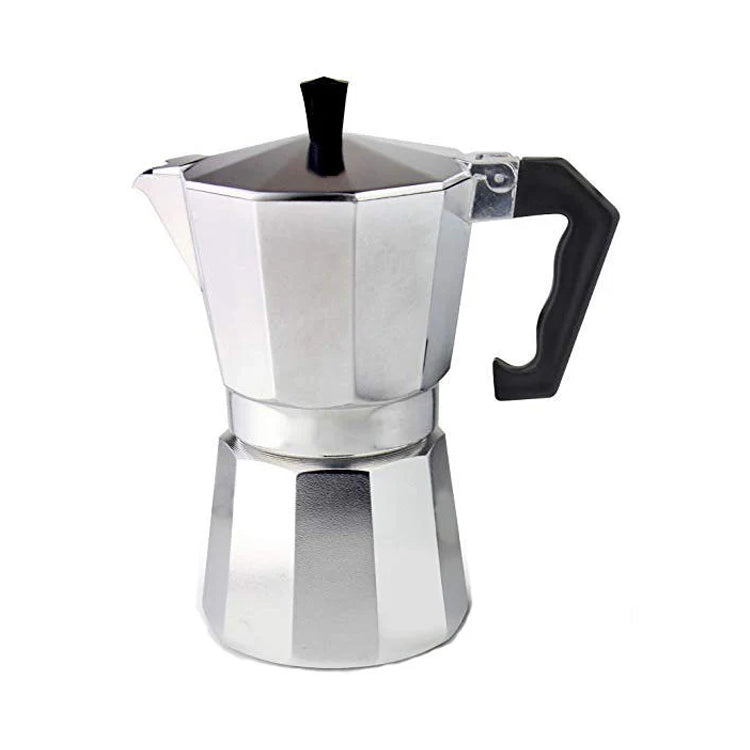 Italiaanse moka pot voor 12 kopjes — klassieke espressomaker voor op het fornuis