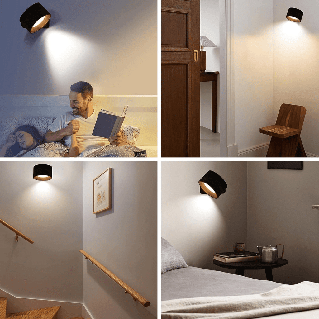 Wireless Wall Lamp — USB Rechargeable LED Lighting, 360° Adjustable Head
