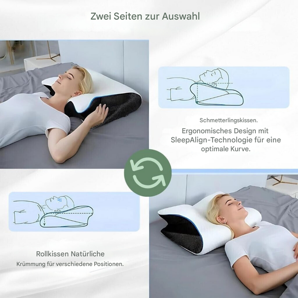 RelaxNeck Ergonomic Memory Foam Pillow – Contoured Neck and Back Support