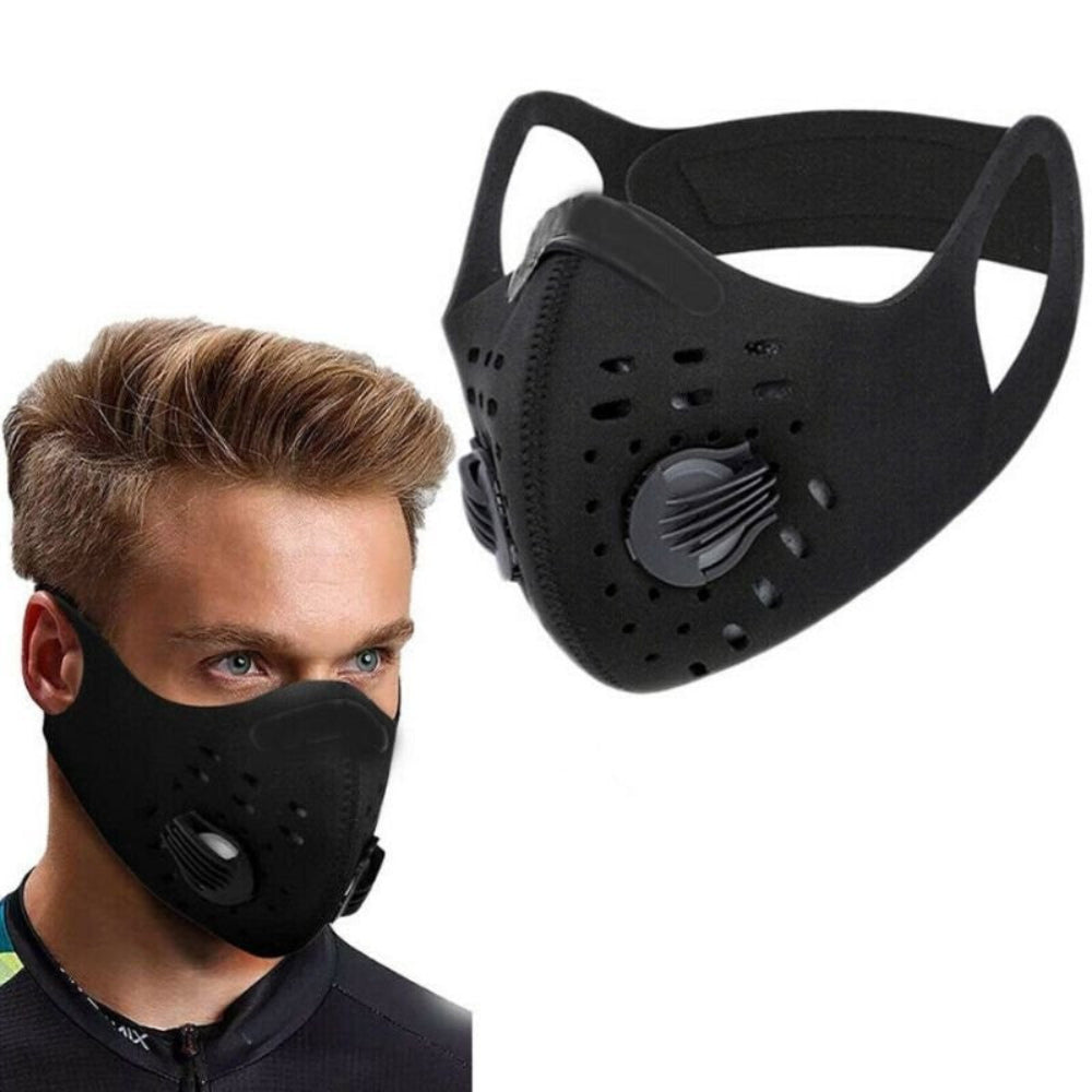 Reusable Anti-Pollution Face Mask – 5-Layer Filter & Dual Valves