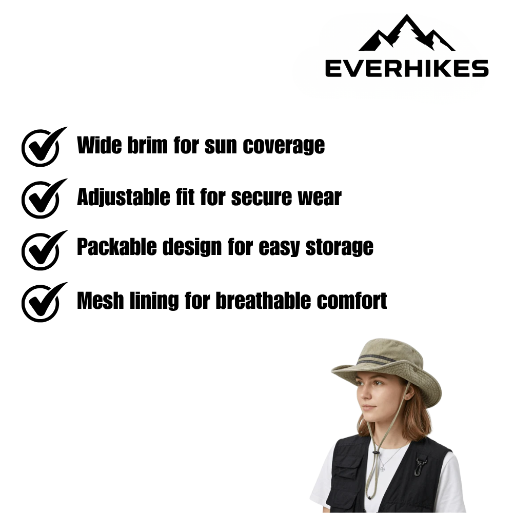 Sombrero plegable para el sol con protección UV: ala ancha y flexible, diseño transpirable