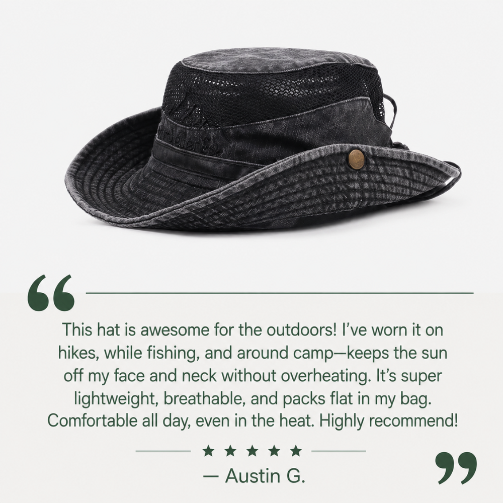 Cappello da sole stile Panama — Tessuto leggero e traspirante in rete di poliestere
