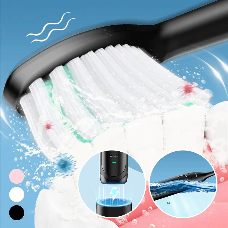 Elektrische Schallzahnbürste - 6 Modi, IPX7 wasserdicht, Weiß, Schwarz, Pink