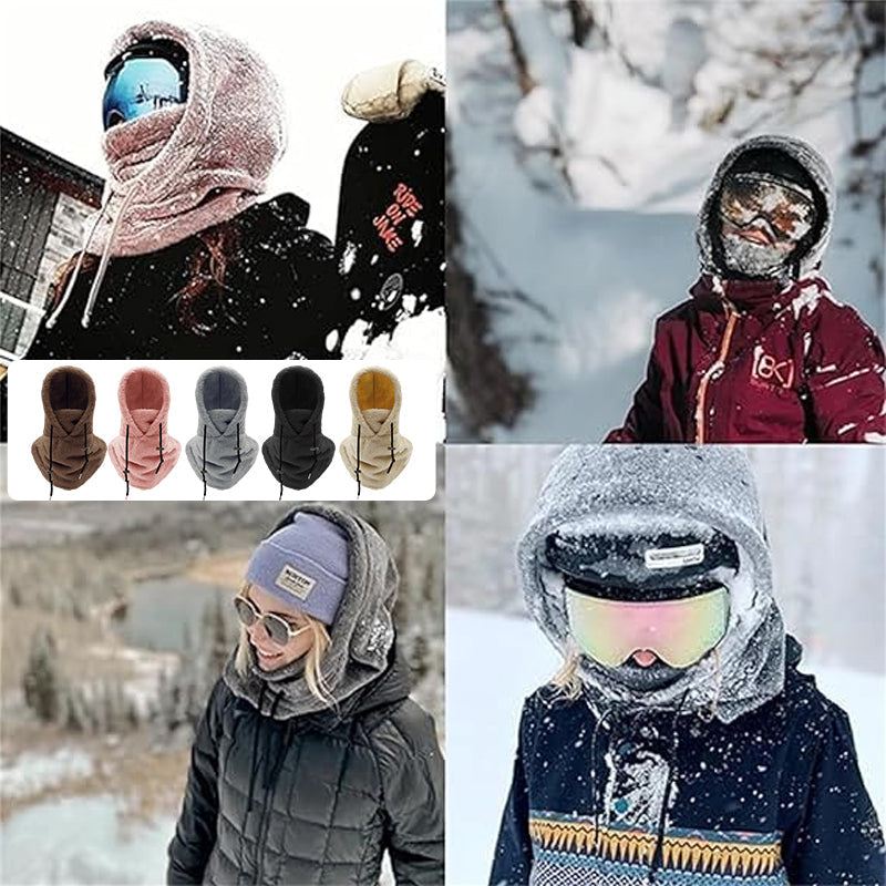 Gorro de inverno 3 em 1 — proteção quente contra o vento, gola e cobertura para o rosto