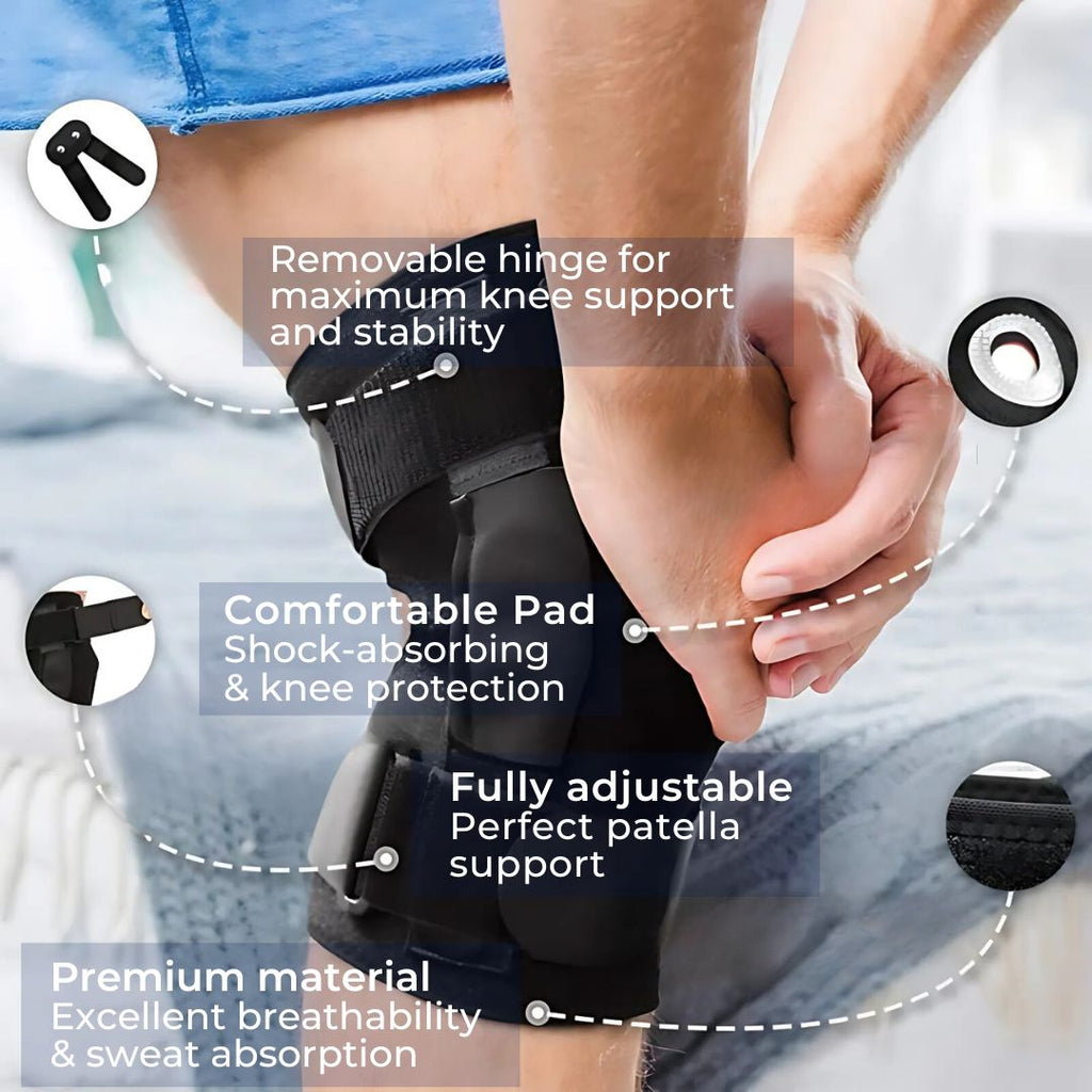 TitanGuard Dual Hinge ACL-kniebrace — Patellastabilisator met open knieschijf en ademende ventilatie