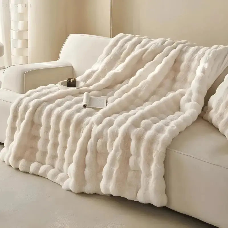 Fluff Bubble Plush Warming Blanket