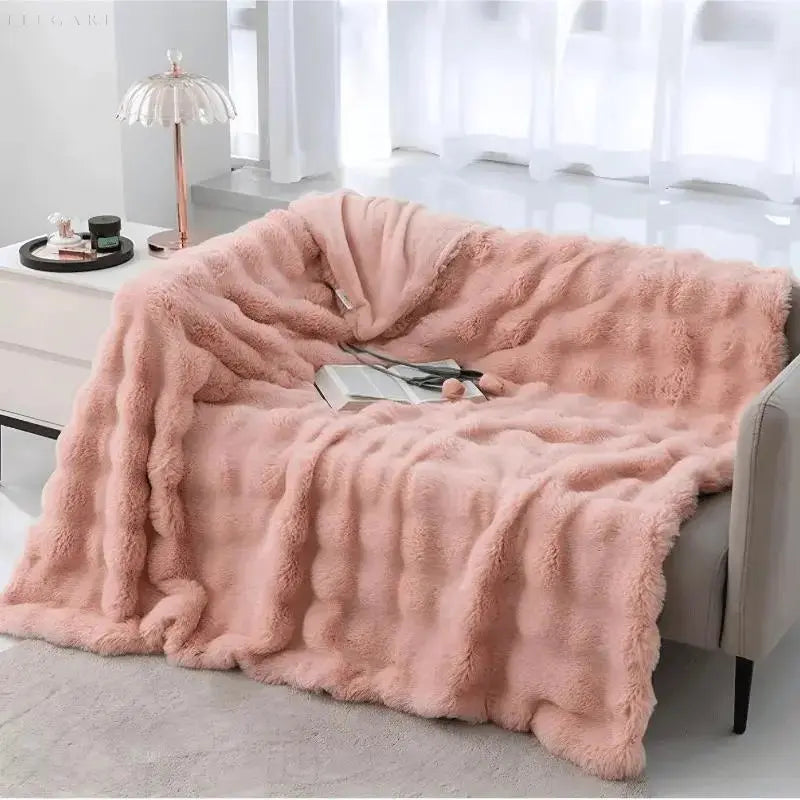 Fluff Bubble Plush Warming Blanket