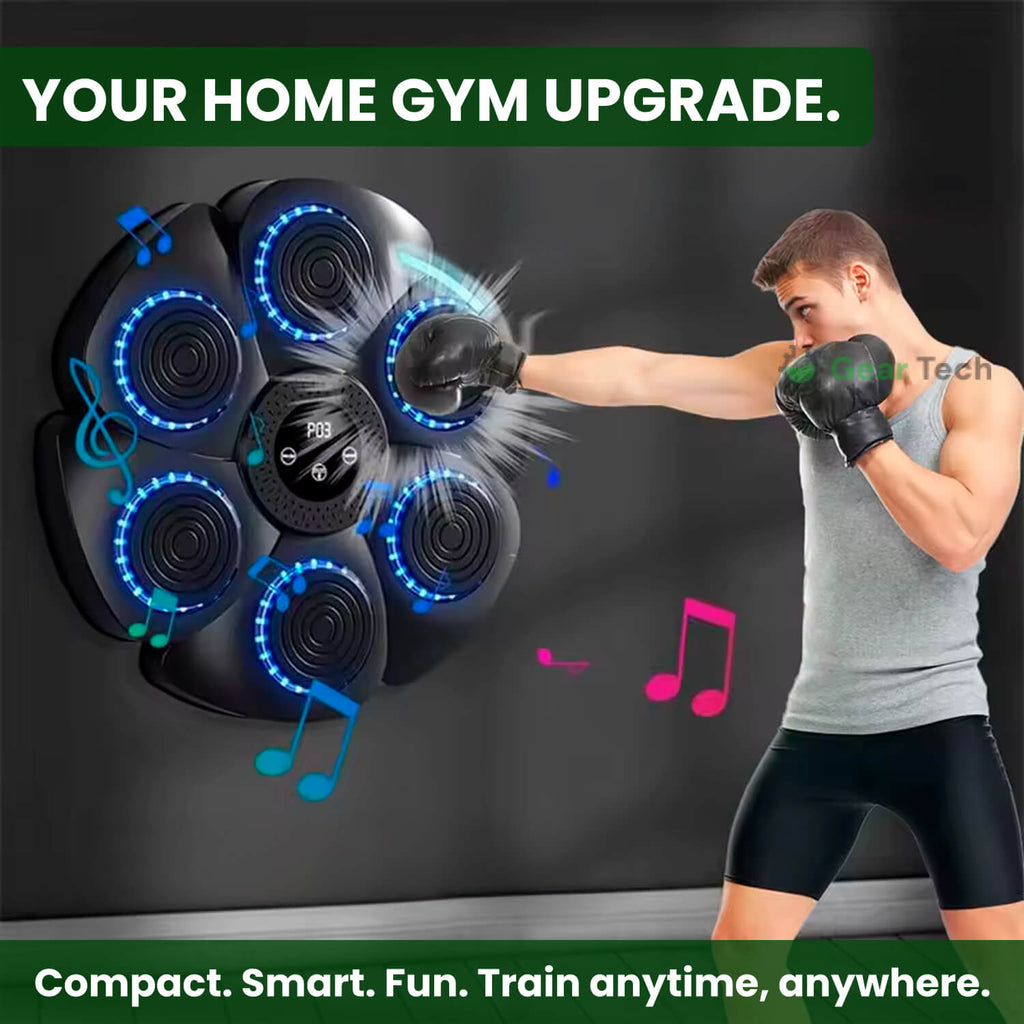 Máquina de boxeo musical — Iluminación RGB, conectividad Bluetooth y controles de velocidad interactivos
