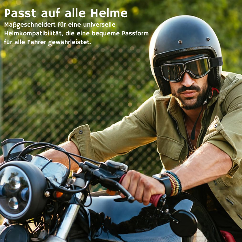 Street  Vintage Motorcycle Goggles — Ample Clearance for Eyeglass Compatibility