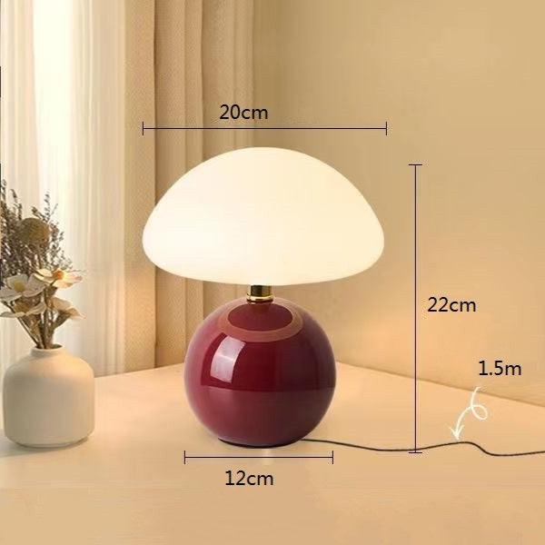 Francuska lampa stołowa w kształcie kremowego grzyba — rzeźbiarski design Bauhausu