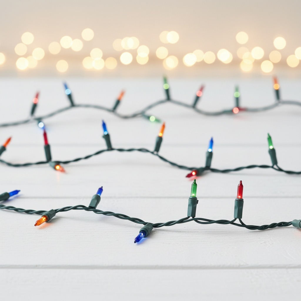 Luzes de Natal mini multicoloridas com 100 lâmpadas - fio clássico de lâmpadas incandescentes
