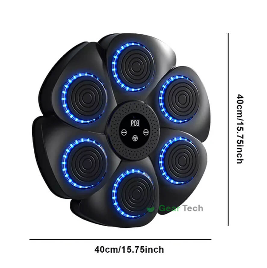 Máquina de boxeo musical — Iluminación RGB, conectividad Bluetooth y controles de velocidad interactivos