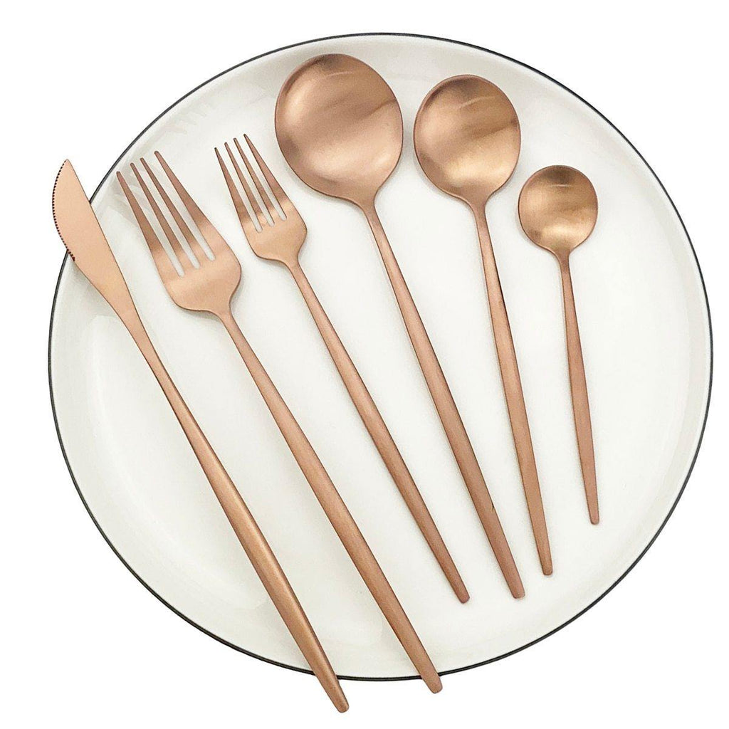 36-Piece Stainless Steel Cutlery Set — Minimalist Polished Design