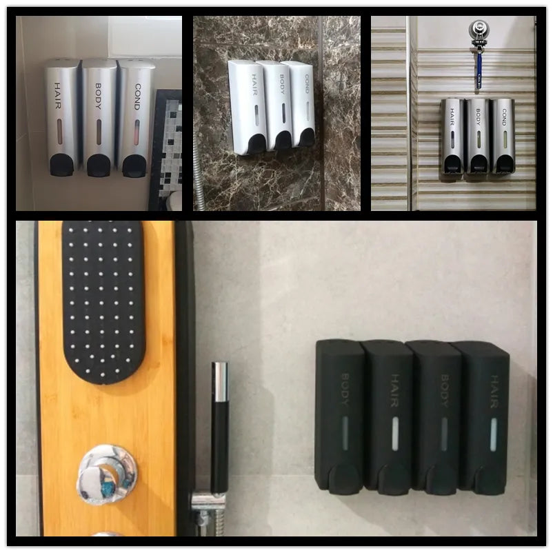 Wall-Mounted Bathroom Shampoo & Conditioner Dispenser