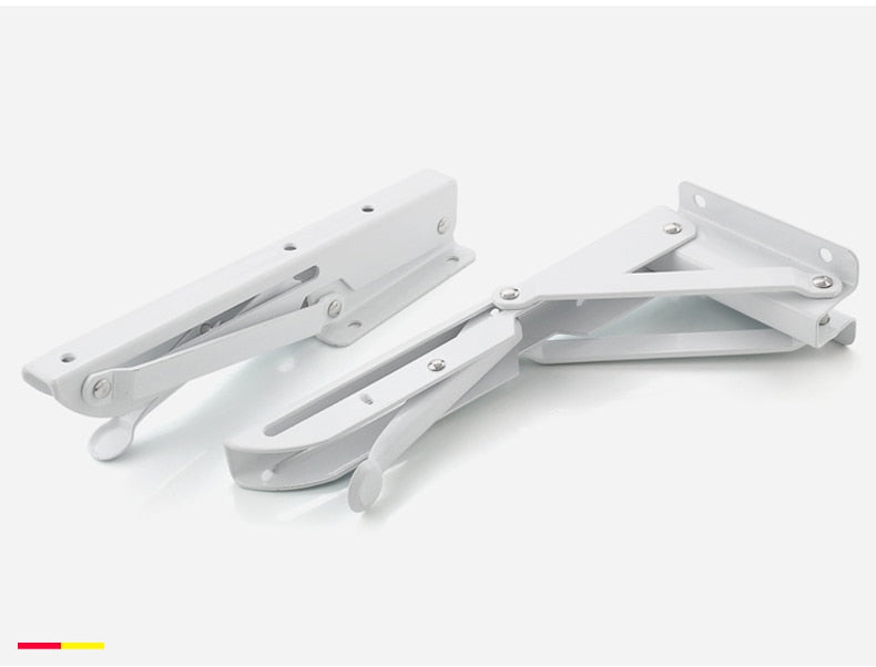 Soportes plegables resistentes para estantes — acero inoxidable, juego de 2 piezas, montajes de pared de plegado rápido