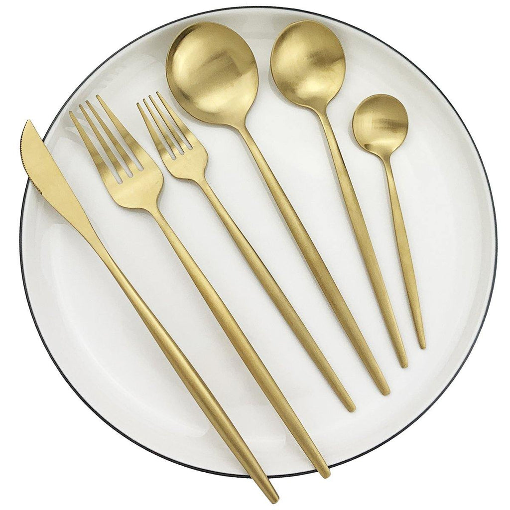 36-Piece Stainless Steel Cutlery Set — Minimalist Polished Design