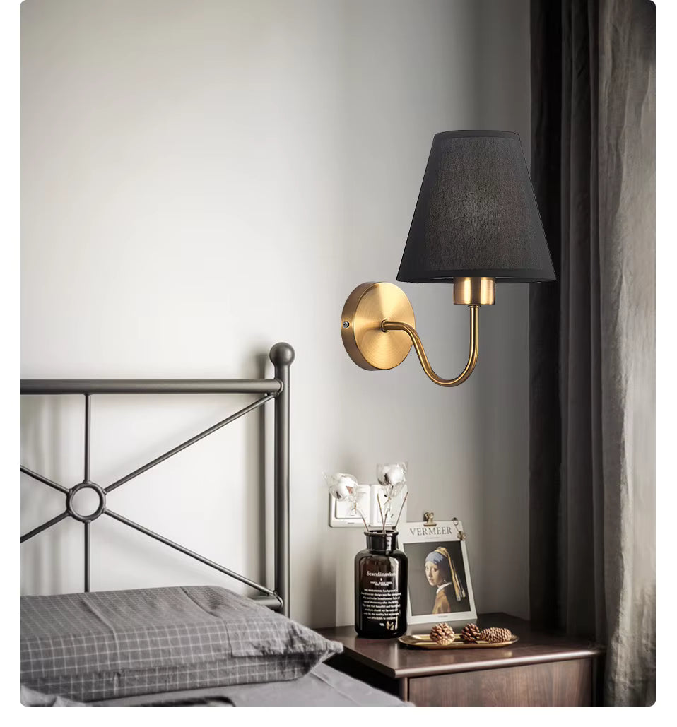 RusticGlow Wall Lamp — American Style Fabric Design