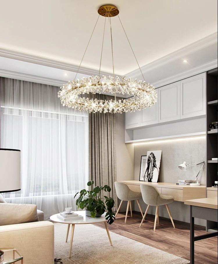 Candelabru de lux cu cristale pentru living | boxzora