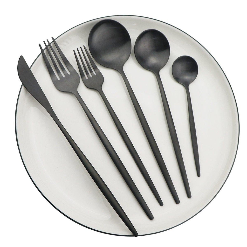 36-Piece Stainless Steel Cutlery Set — Minimalist Polished Design