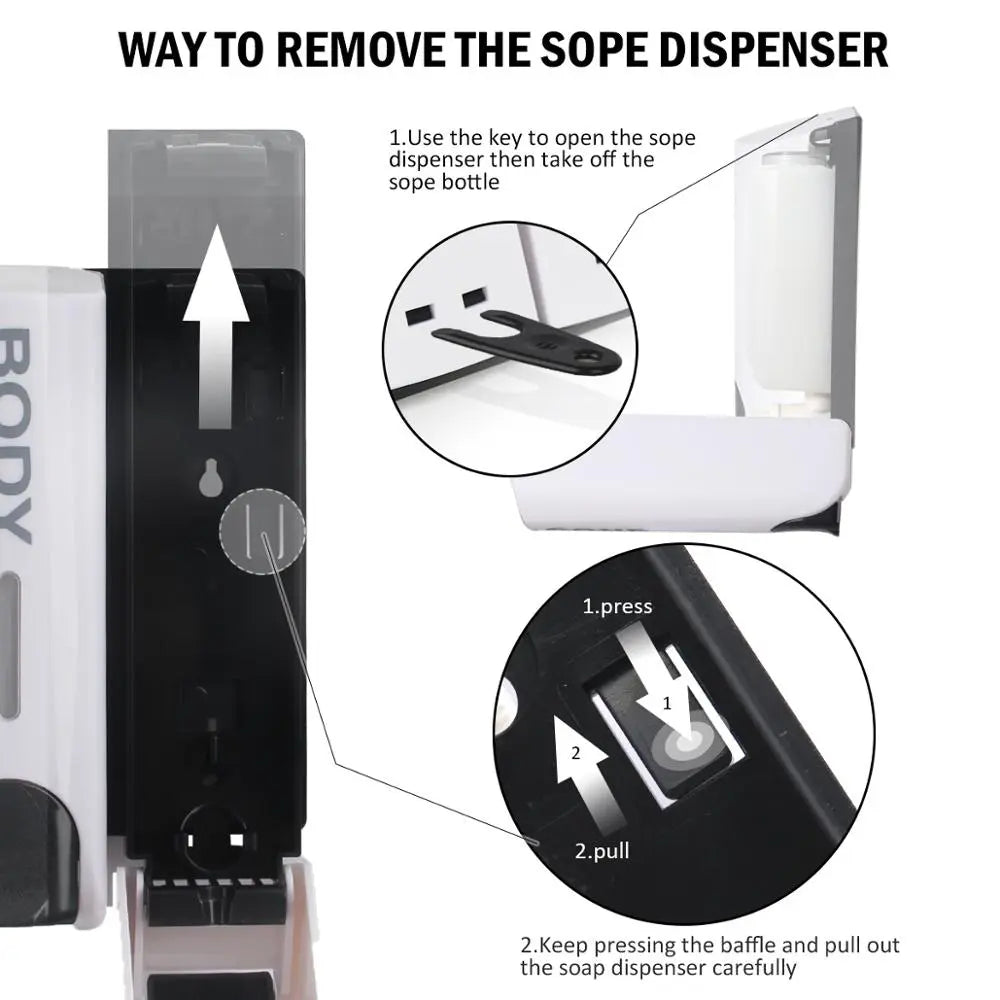 Wall-Mounted Bathroom Shampoo & Conditioner Dispenser