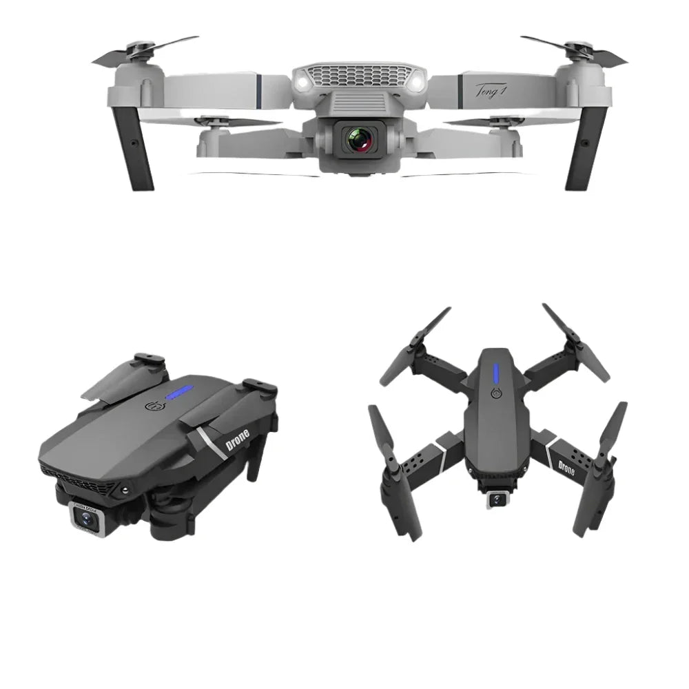 E88 Pro 迷你无人机 - 4K 高清双摄像头、遥控 FPV 和 VR 视角、长续航、飞行路径追踪、3D 翻转功能