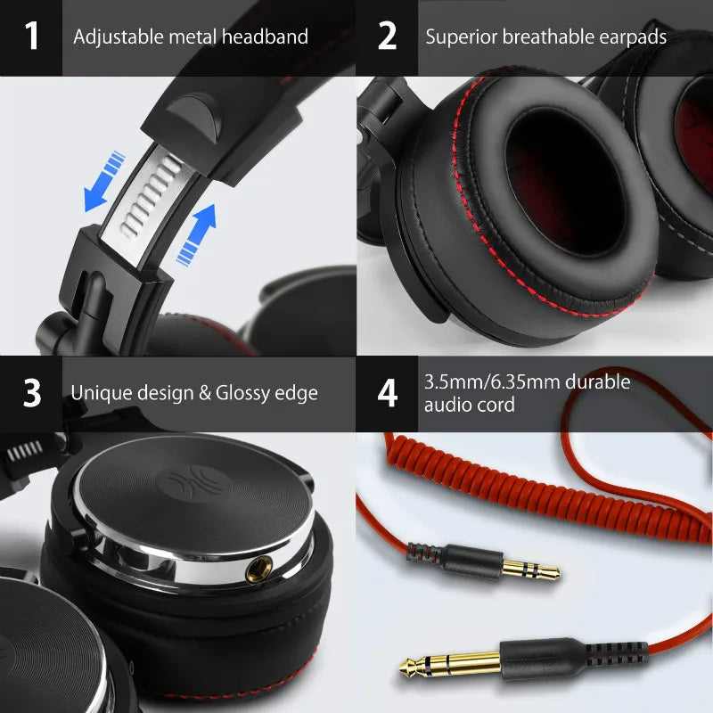 سماعات DJ سلكية للاستوديو Oneodio Pro 50 وPro 30 — إلغاء ضوضاء TWS، صوت ستيريو HiFi، مشغّلات ديناميكية، ميكروفون مدمج في السلك