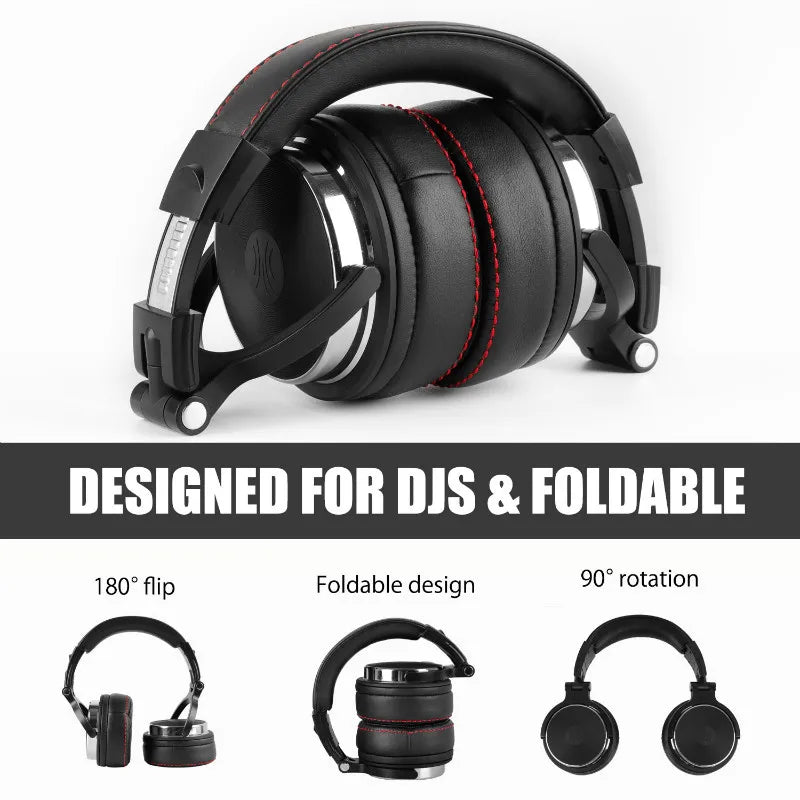 سماعات DJ سلكية للاستوديو Oneodio Pro 50 وPro 30 — إلغاء ضوضاء TWS، صوت ستيريو HiFi، مشغّلات ديناميكية، ميكروفون مدمج في السلك