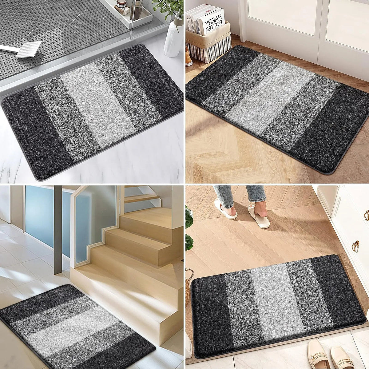 Washable Door Mat — Low Profile Water-Absorbent Design