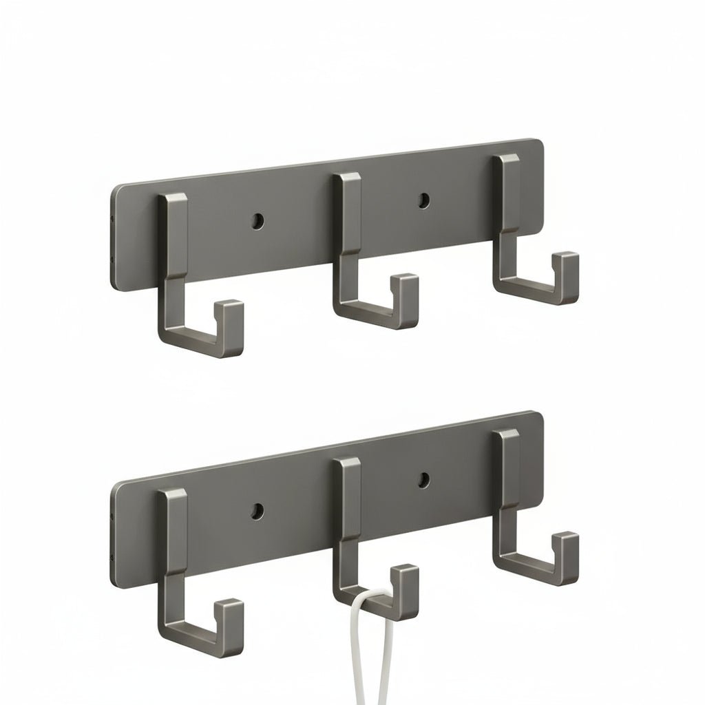 Appendiabiti da parete, ganci neri, design minimalista robusto