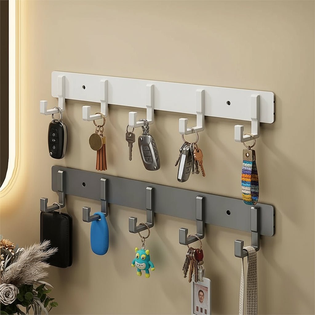 Appendiabiti da parete, ganci neri, design minimalista robusto