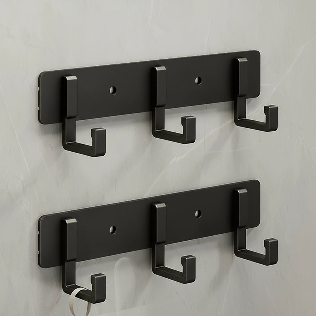 Appendiabiti da parete, ganci neri, design minimalista robusto
