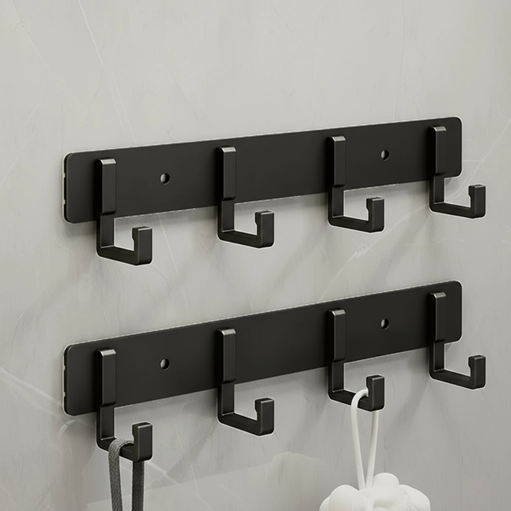 Appendiabiti da parete, ganci neri, design minimalista robusto